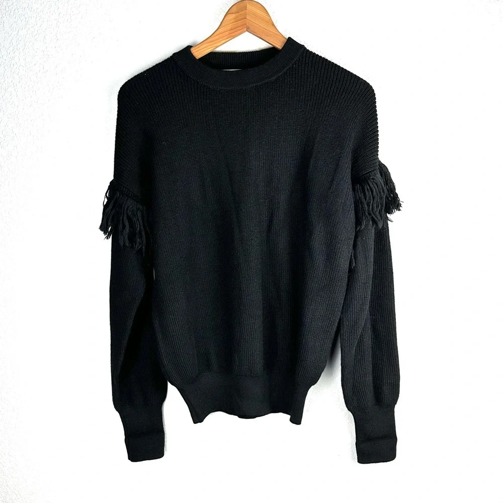 Tory Burch Bristol Fringe Baby Alpaca Silk Sweater Sz M‎